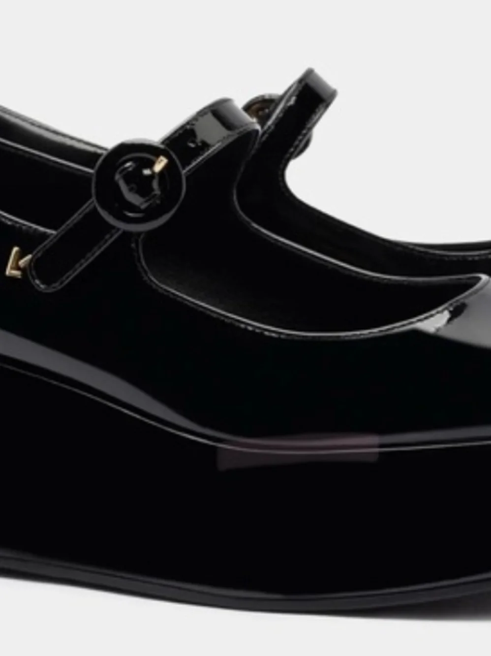 Larroude Black Patent Mary Jane Platform Shoes